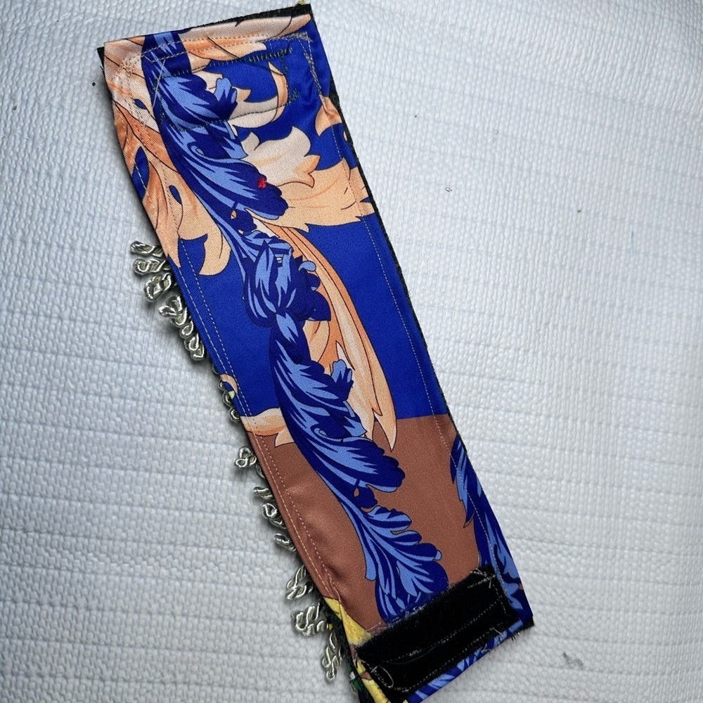 RUBYRUDI Cuff Bracelet Handcrafted OOAK Fabric Embellished Artisan Wearable Art - Picture 7 of 15